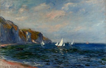 acantilados Arte - Acantilados y veleros en la playa de Pourville Claude Monet